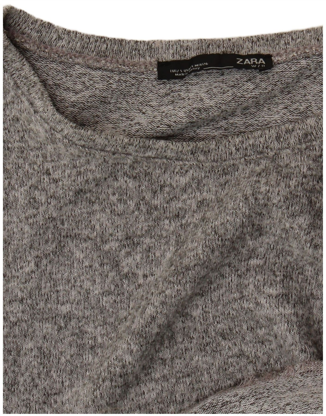 Zara Damen-Oversize-Oberteil, langärmlig, Gr. 10, klein, grau gefleckt