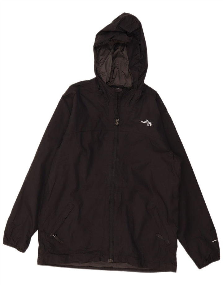 THE NORTH FACE Jungen-Regenjacke mit Kapuze, 11–12 Jahre, groß, schwarzes Polyester