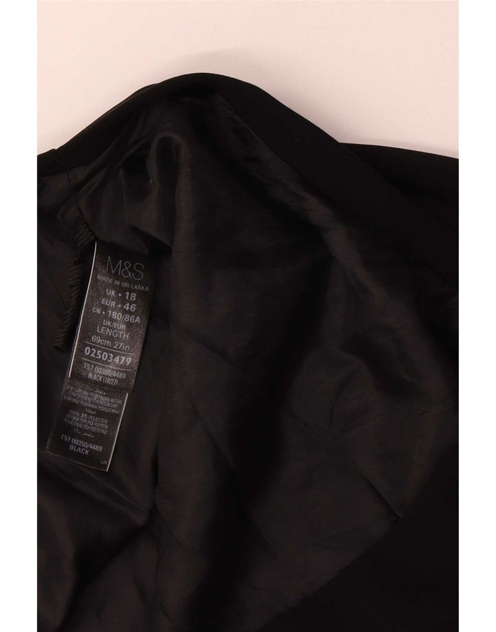 Marks & Spencer Damen A-Linienrock UK 18 XL W38 Schwarz Polyester