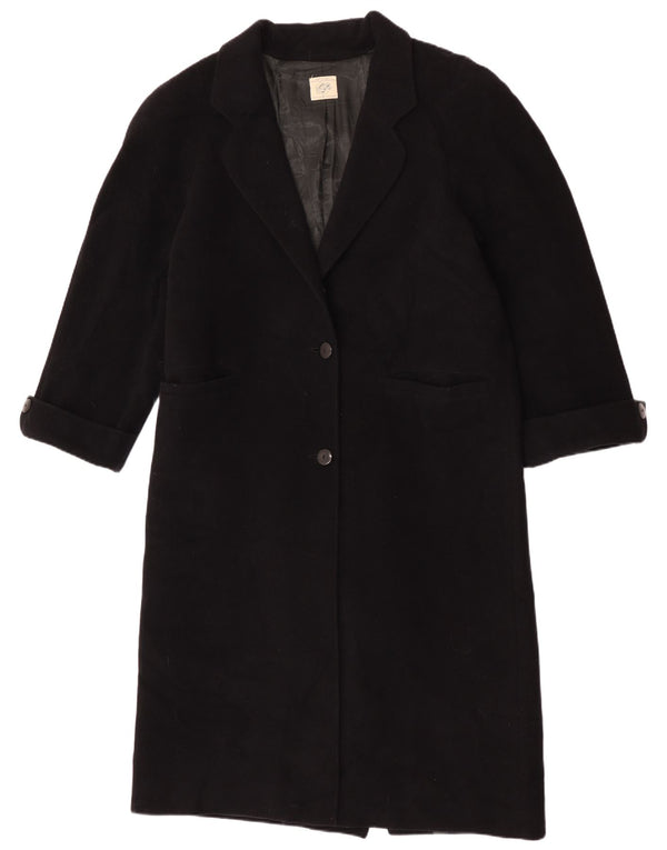Benetton Damen Übergroßer Mantel IT 40 Small Schwarze Wolle