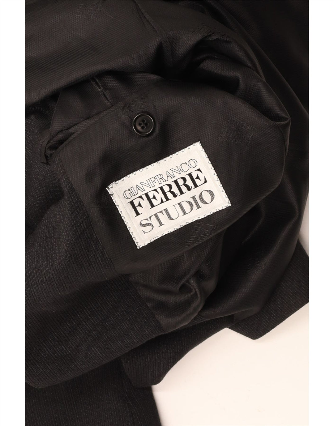 GIANFRANCO FERRE Herren-Blazer mit 3 Knöpfen, UK 38, Mittelschwarz, Nadelstreifen