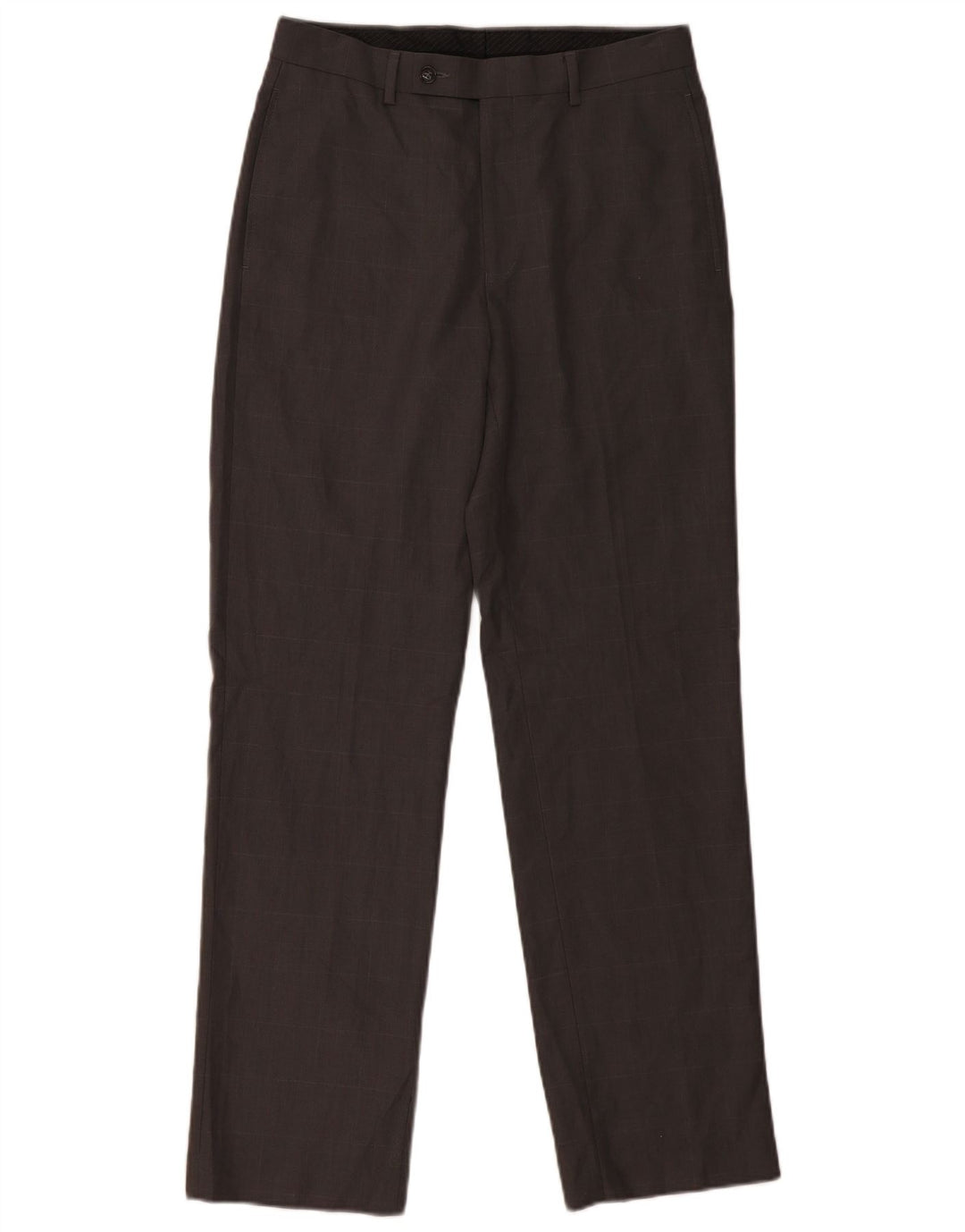 CALVIN KLEIN Gerade Herrenanzughose W30 L32 Grau kariertes Polyester