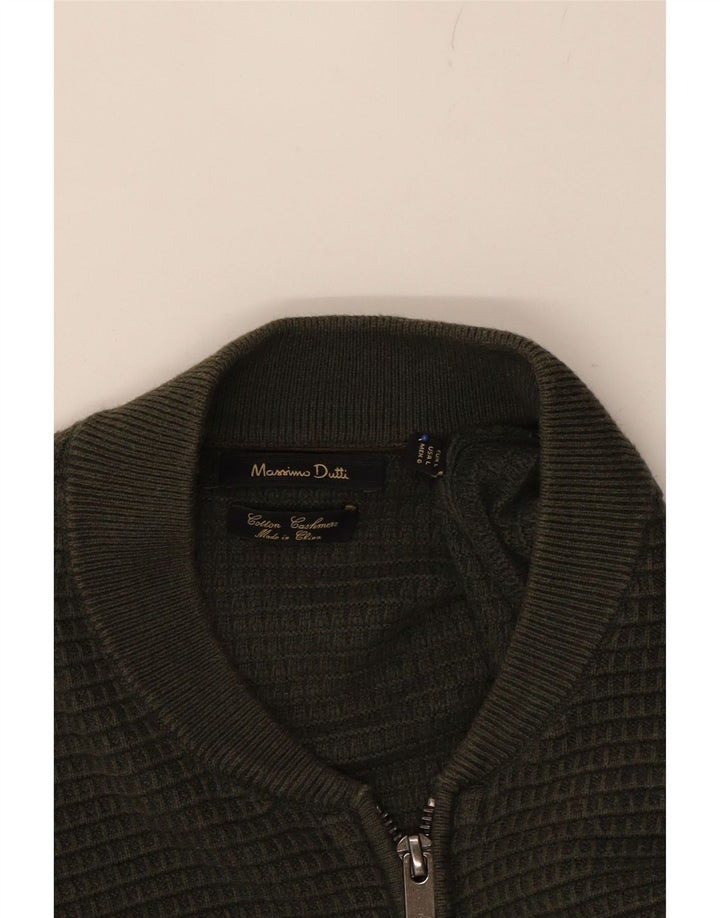 MASSIMO DUTTI Womens Cardigan Sweater UK 14 Large Green Cotton Vintage Massimo Dutti and Second-Hand Massimo Dutti from Messina Hembry 
