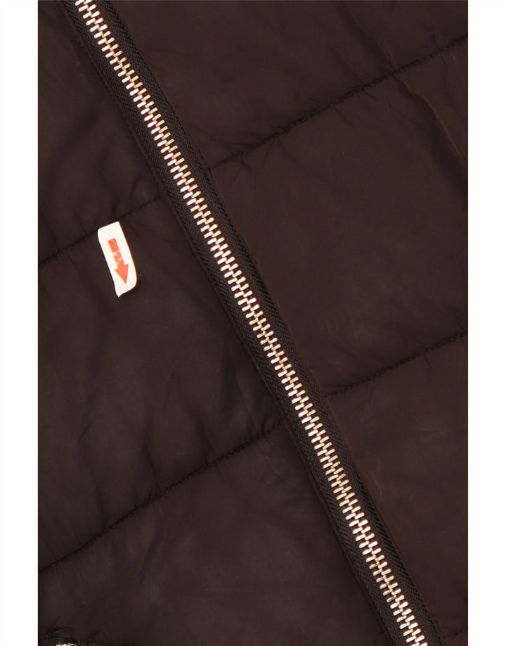 Topshop Damen Übergroße wattierte Jacke UK 12 Mittelschwarzes Polyester