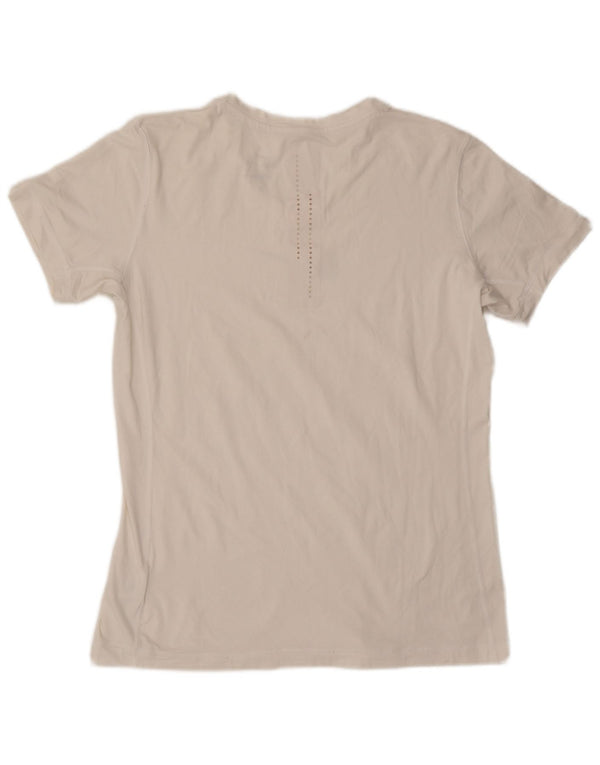 NIKE Damen Dri Fit Graphic T-Shirt Top UK 18 XL Weiß Polyester