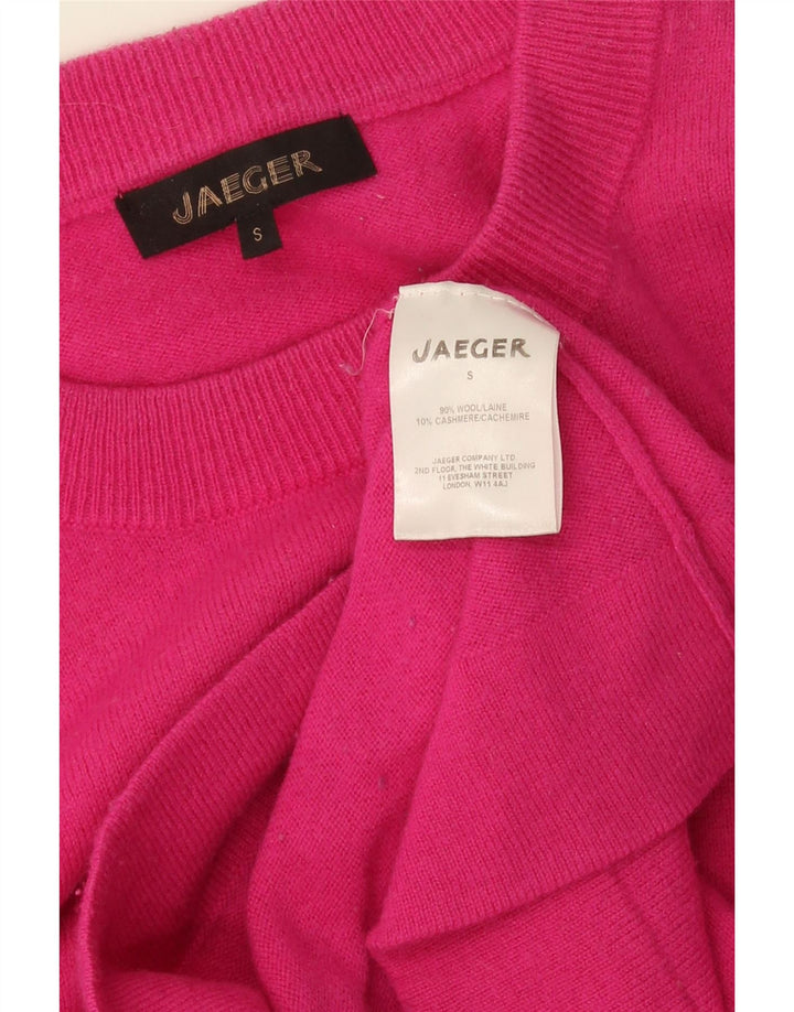 Jaeger Damen-Pullover mit Rundhalsausschnitt, UK 10, kleine rosa Wolle