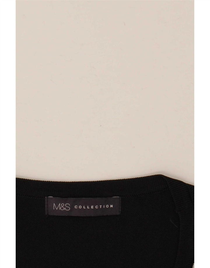 Marks & Spencer Damen-Blusenoberteil, UK-Größe 42, Mittelschwarz mit Blumenmuster