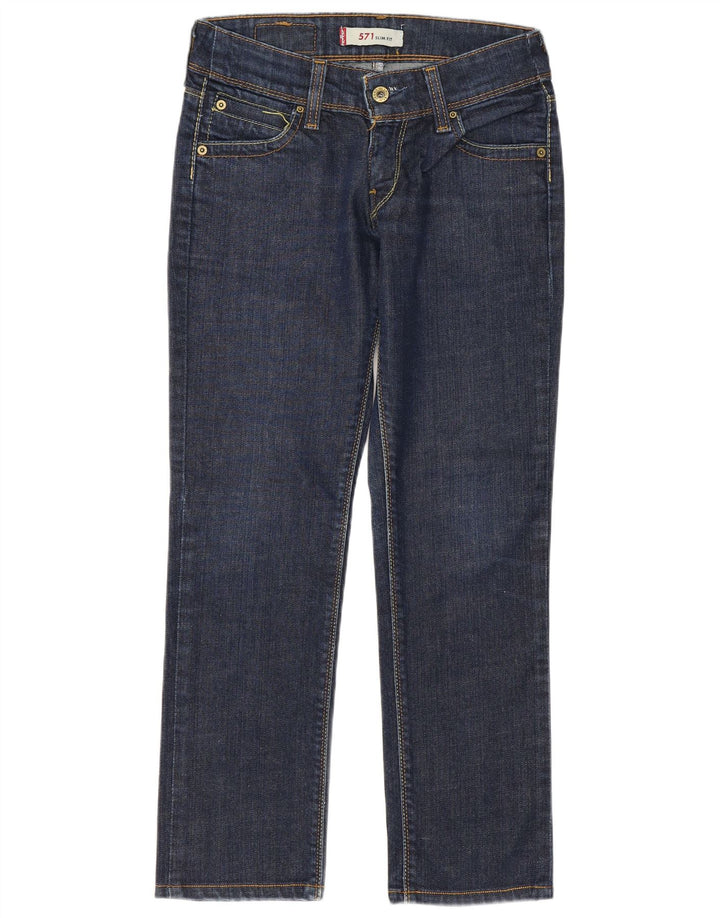 Levi's Damen 571 Slim Jeans W26 L26 Blaue Baumwolle