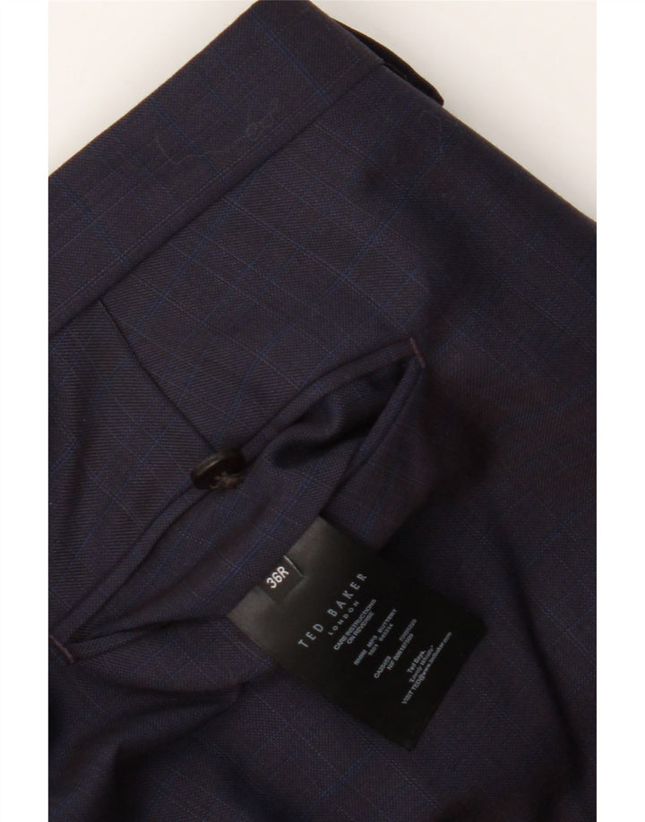 Ted Baker Slim-Anzughose für Herren, W36, L31, marineblaue Wolle