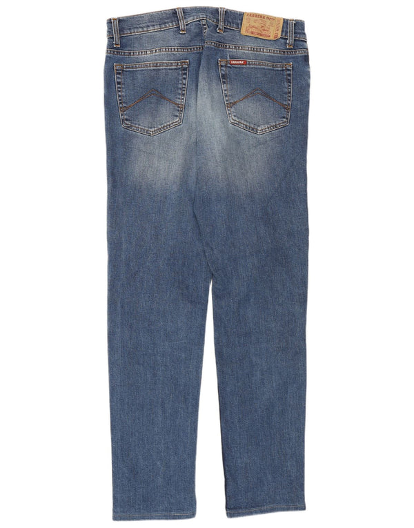 Carrera Damen 700 Regular Straight Jeans W34 L32 Blaue Baumwolle