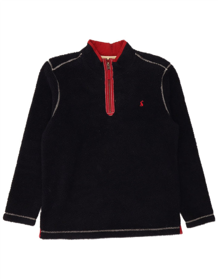 JOULES Herren-Fleecepullover mit Reißverschluss am Hals, groß, aus schwarzem Polyester