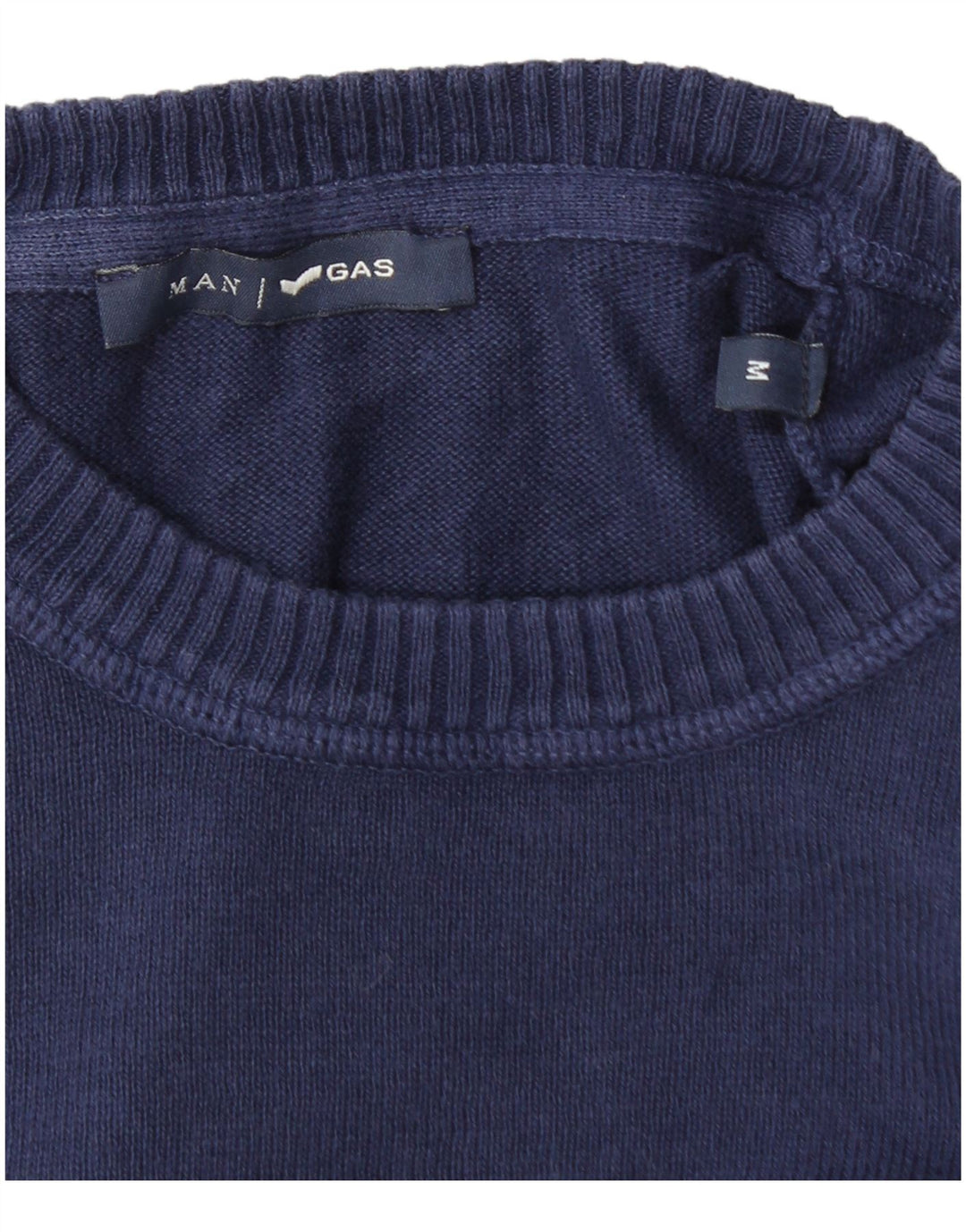 Gas Herren-Pullover mit Rundhalsausschnitt, mittlere marineblaue Baumwolle
