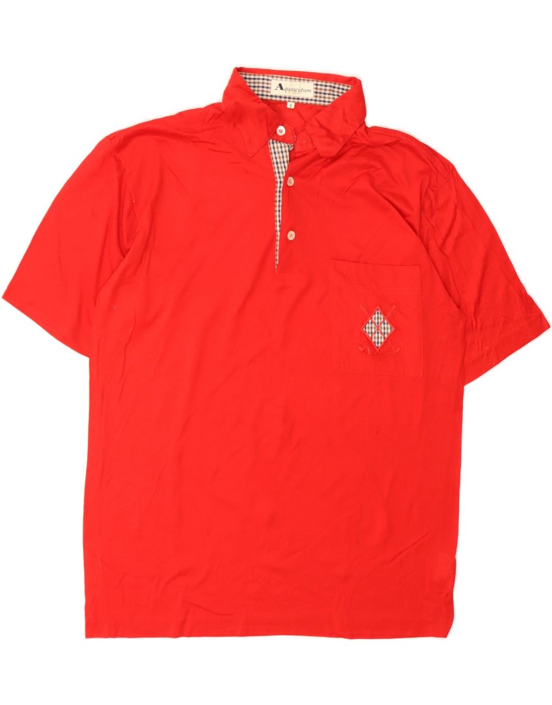 AQUASCUTUM Mens Polo Shirt Small Red Cotton Vintage Aquascutum and Second-Hand Aquascutum from Messina Hembry 