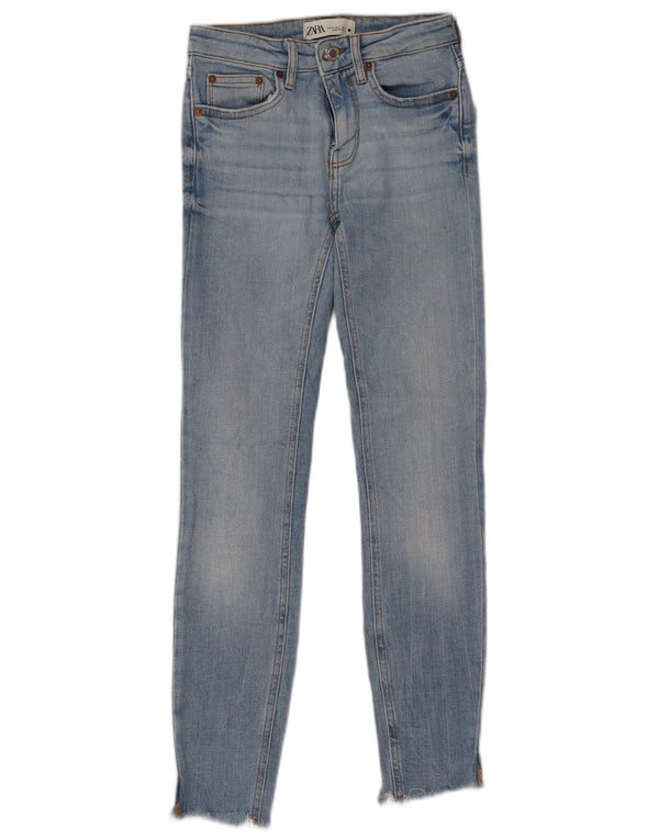 Zara Damen Skinny Jeans EU 34 2XS W24 L26 Blaue Baumwolle