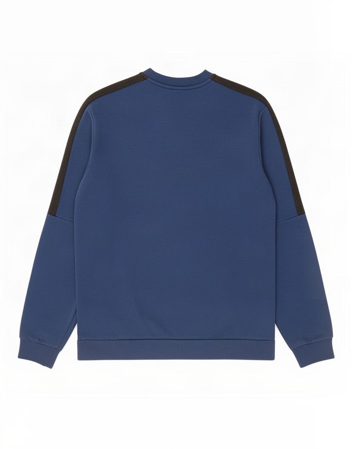 Adidas Herren-Sweatshirt-Pullover aus mittelblauer Colourblock-Baumwolle