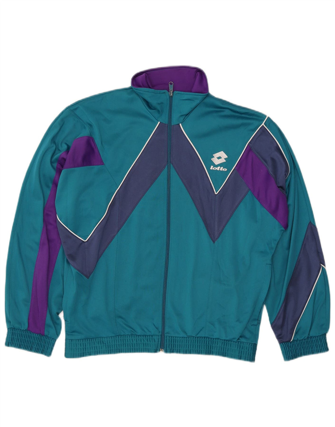 LOTTO Herren-Trainingsanzug-Oberteil, Jacke, klein, Blau, Farbblock