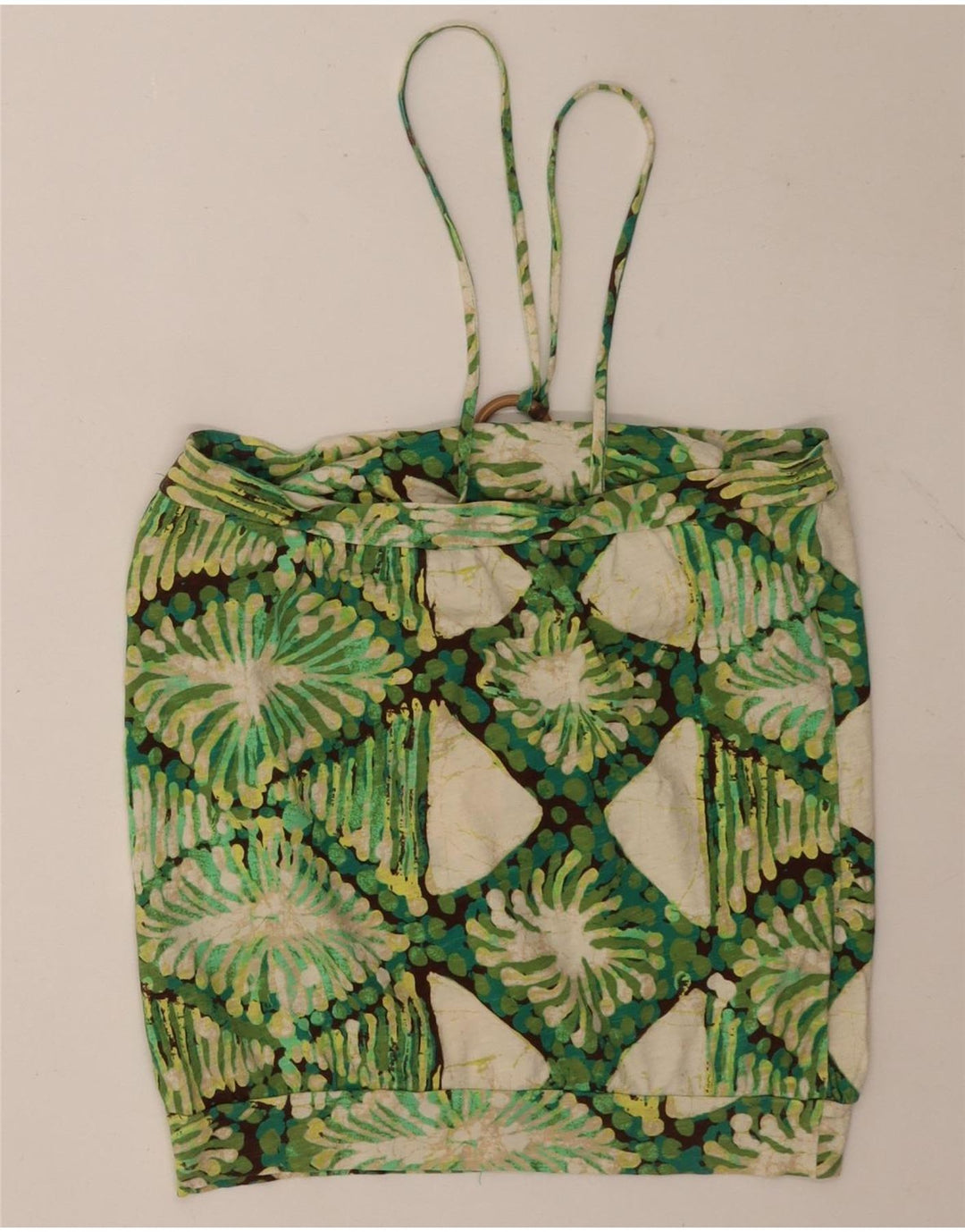 Gap Damen Crop Neckholder Top UK 12 Mittelgrüne Argyle/Diamant-Baumwolle