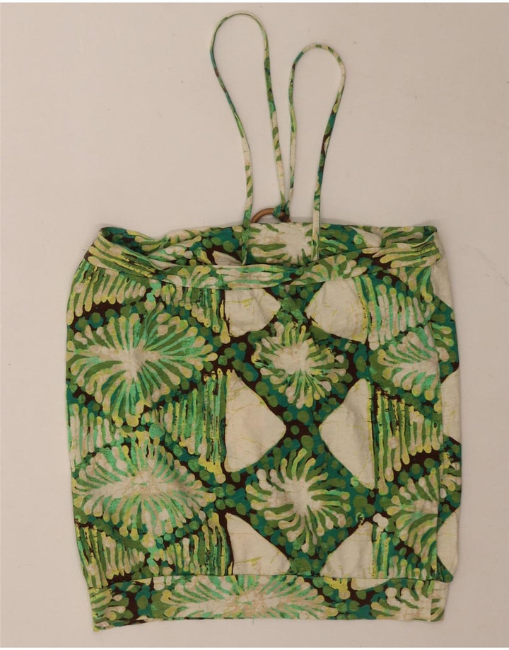 Gap Damen Crop Neckholder Top UK 12 Mittelgrüne Argyle/Diamant-Baumwolle