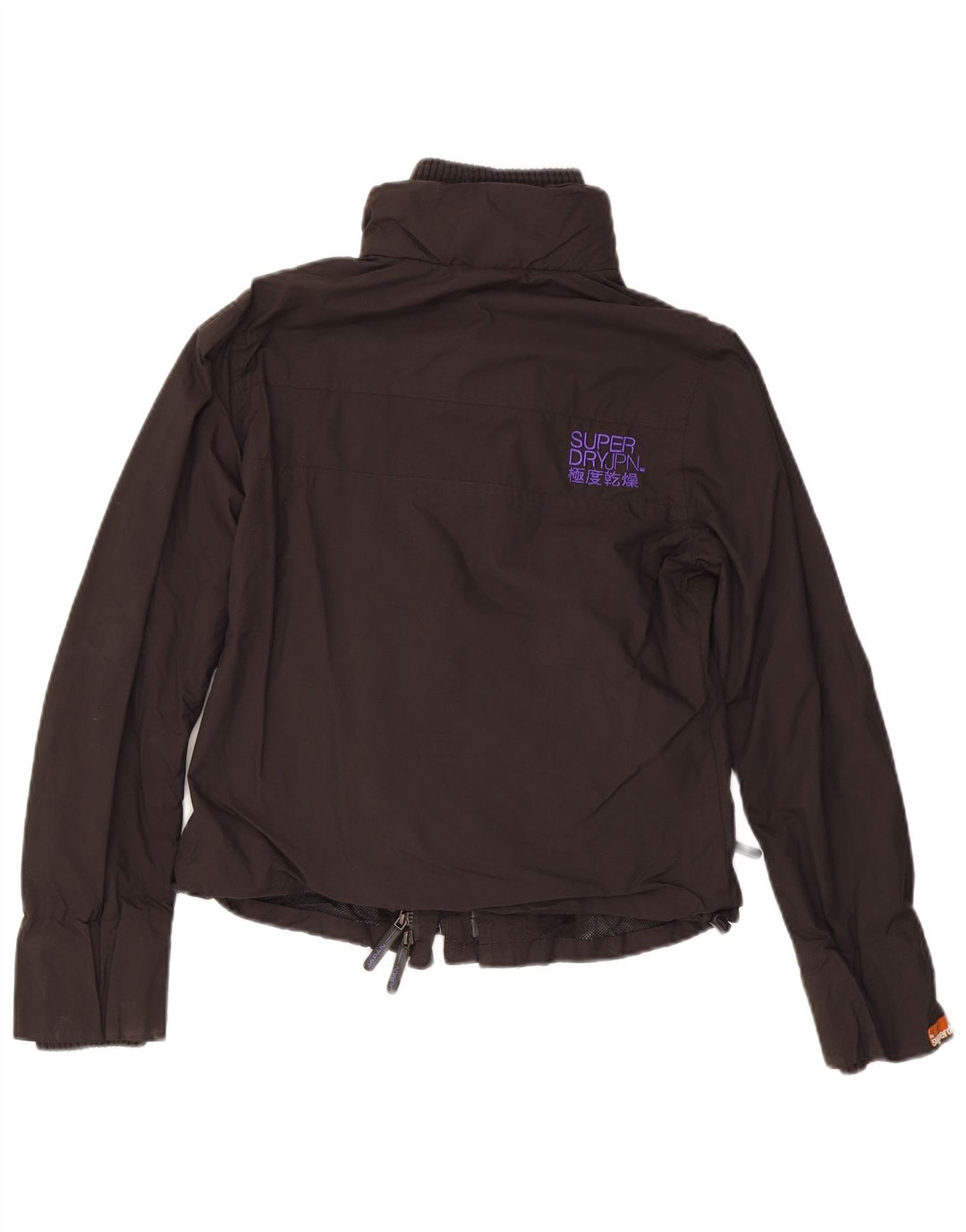 SUPERDRY Damen Windjacke UK 14 Large Schwarz Nylon