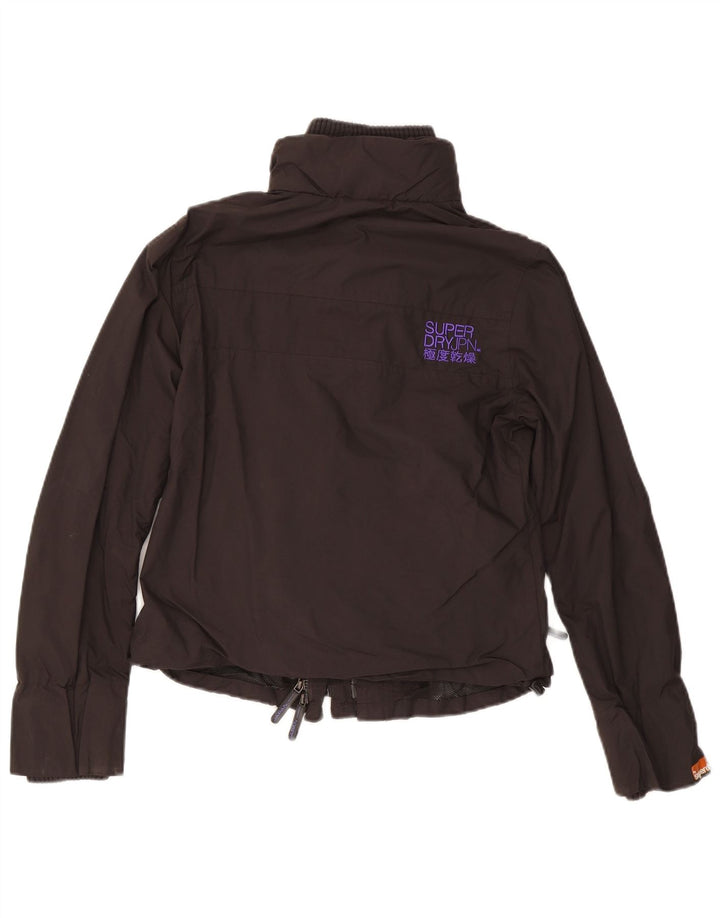 SUPERDRY Damen Windjacke UK 14 Large Schwarz Nylon