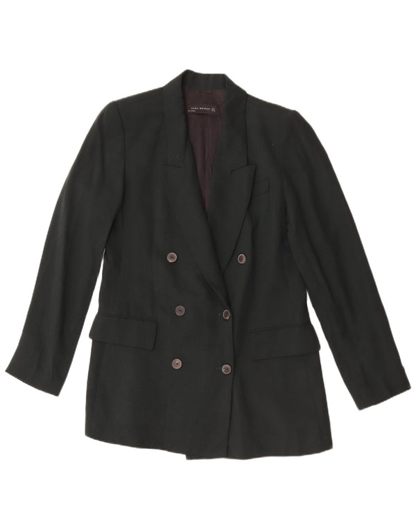 Zweireihiger Blazer für Damen von Zara, Gr. 10, Größe S, Grün, Lyocell