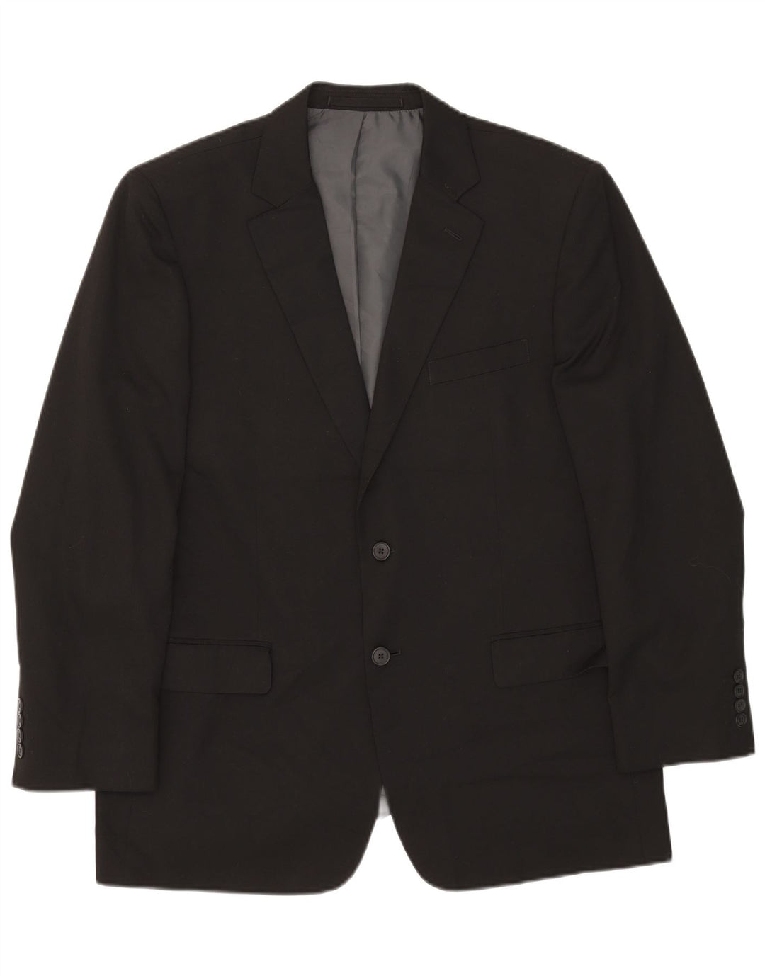 Marks & Spencer Herren-Blazer mit 2 Knöpfen, Gr. 42, Größe L, Schwarz, Polyester