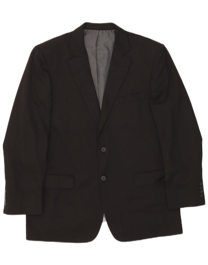 Marks & Spencer Herren-Blazer mit 2 Knöpfen, Gr. 42, Größe L, Schwarz, Polyester