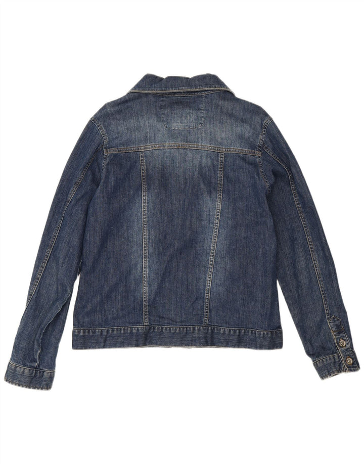 Fat Face Damen Jeansjacke UK 16 Large Blaue Baumwolle