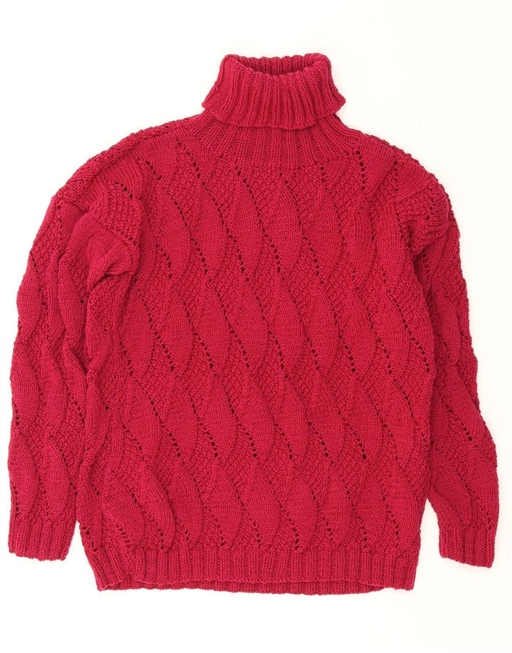 VINTAGE Womens Roll Neck Jumper Sweater UK 16 Large Pink Vintage Vintage and Second-Hand Vintage from Messina Hembry 