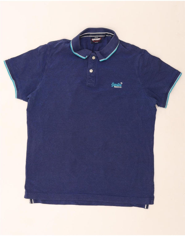 SUPERDRY Herren-Poloshirt 2XL aus marineblauer Baumwolle