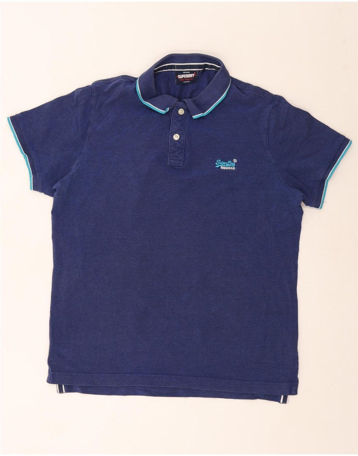 SUPERDRY Herren-Poloshirt 2XL aus marineblauer Baumwolle