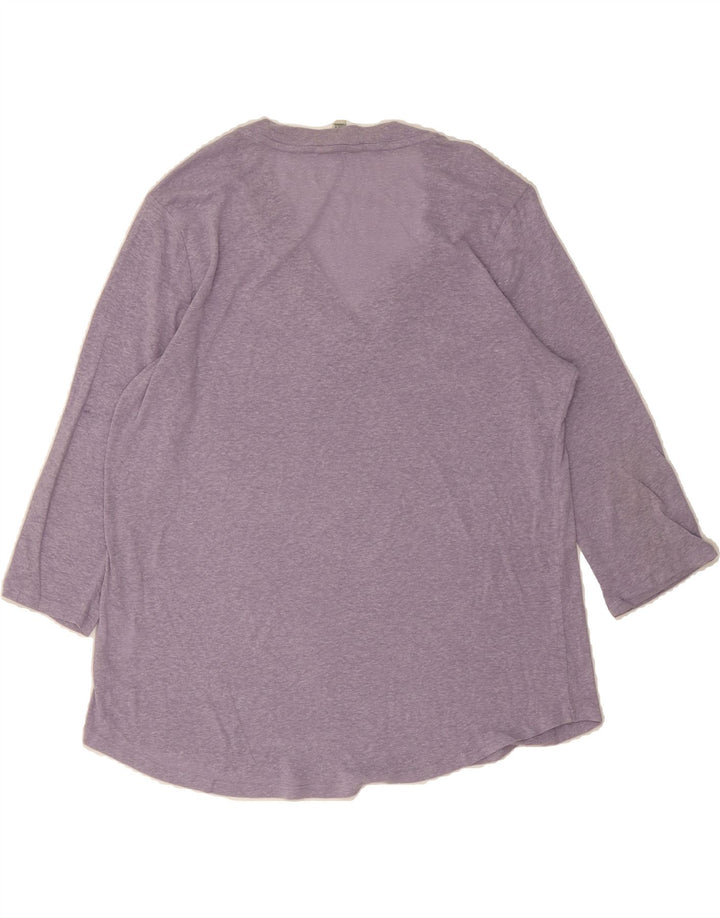ORVIS Womens Top 3/4 Sleeve UK 16 Large Purple Linen Vintage Orvis and Second-Hand Orvis from Messina Hembry 