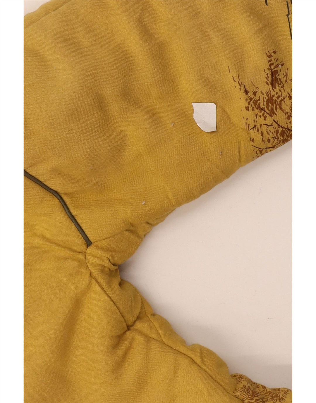 Vintage Damen Wattierte Jacke UK 16 Großes gelbes Polyester mit Tiermuster