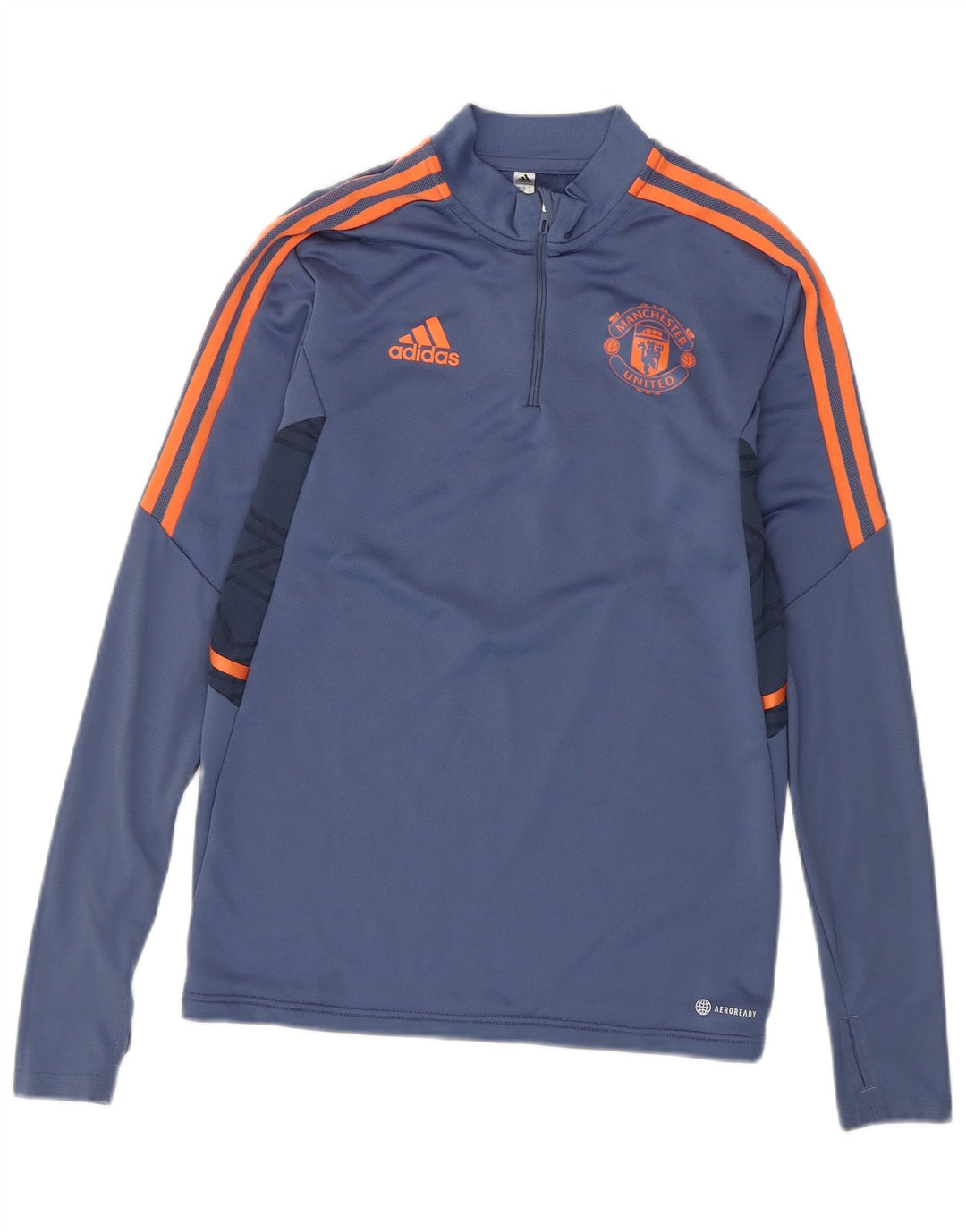 Adidas Herren Manchester United Pullover-Trainingsanzug-Oberteil, klein, blau, Farbblock