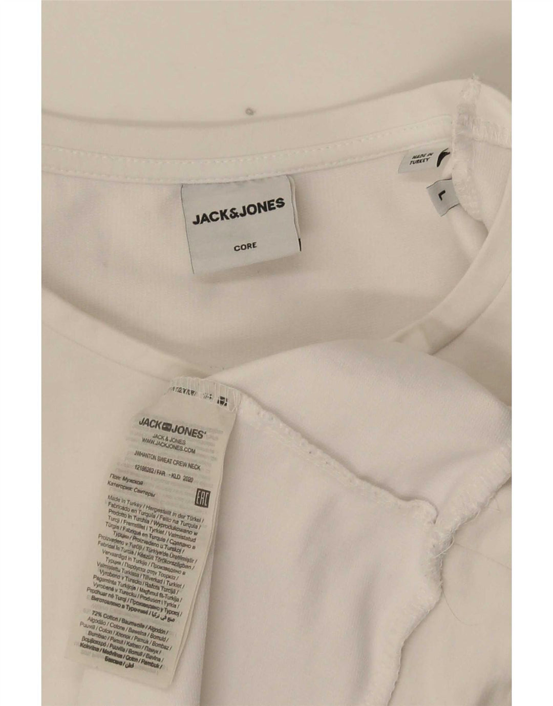 Jack & Jones Herren-Sweatshirt mit Grafik, groß, aus weißer Baumwolle