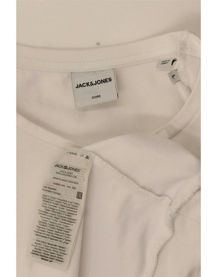 Jack & Jones Herren-Sweatshirt mit Grafik, groß, aus weißer Baumwolle