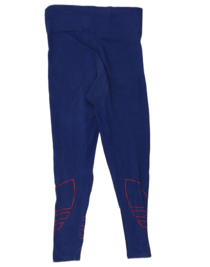 Adidas Damen Graphic Leggings UK 14 Mittelblaue Baumwolle