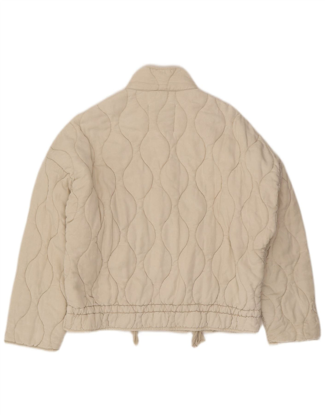Zara Damen Übergroße Steppjacke UK 10 Small Beige Baumwolle