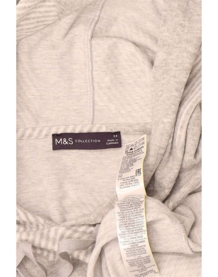 Marks & Spencer Damen Kapuzenpullover UK 24 4XL Grau gepunktetes Polyester