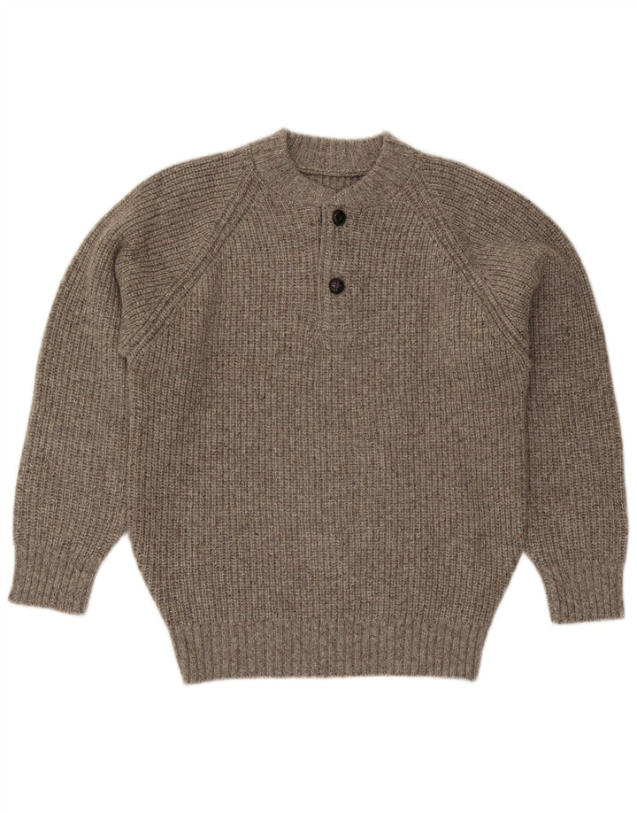 Vintage Herren Pullover mit Rundhalsausschnitt Mittelgrau