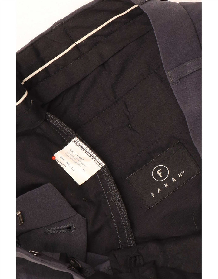 Farah Herren-Anzughose, gerade, W34, L32, grau, Polyester