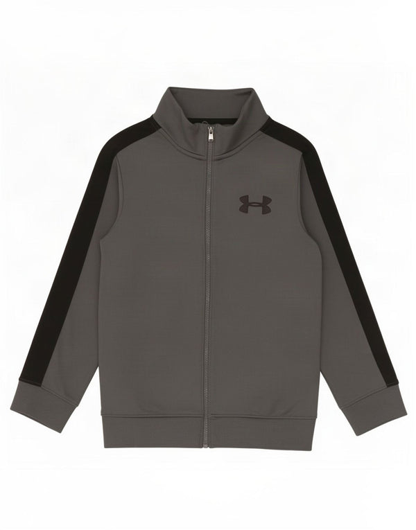 Under Armour Jungen-Trainingsanzug-Top-Jacke, 7–8 Jahre, Größe S, Grau, Farbblock