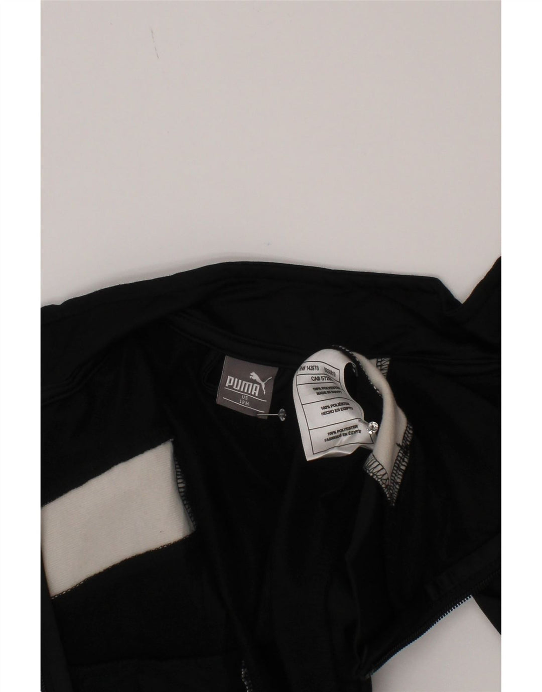 Puma Baby-Jungen-Trainingsanzug-Top-Jacke, 9–12 Monate, schwarzes Farbblock-Polyester