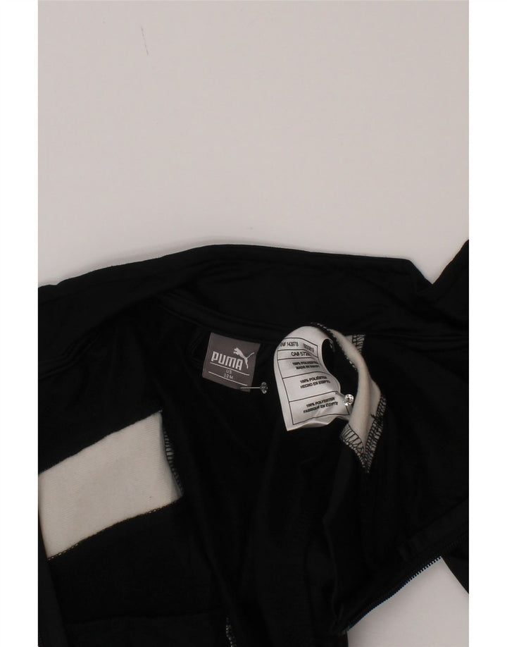 Puma Baby-Jungen-Trainingsanzug-Top-Jacke, 9–12 Monate, schwarzes Farbblock-Polyester