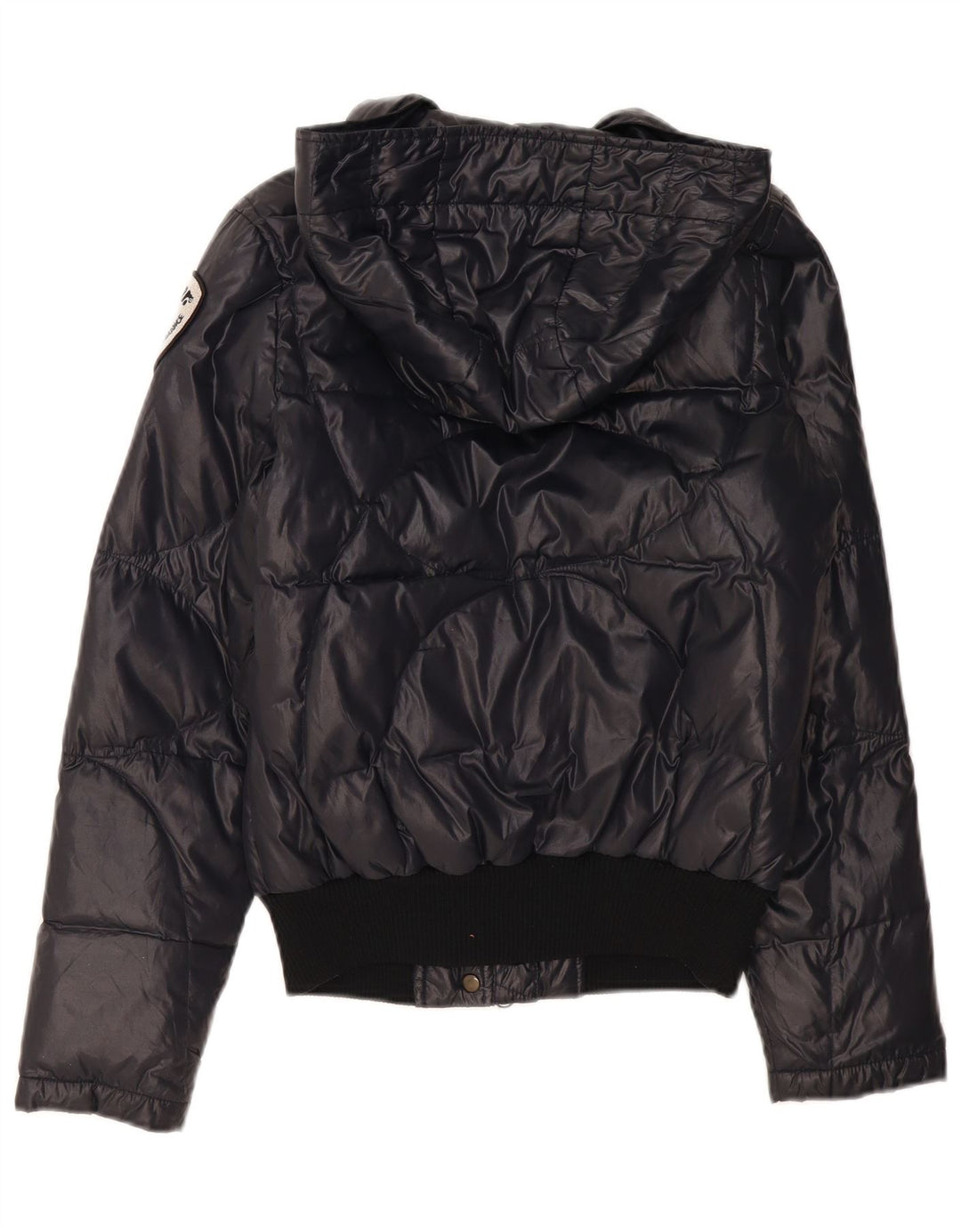 Blauer Wattierte Damenjacke mit Kapuze, UK 14, Mittel, Marineblau, Polyamid