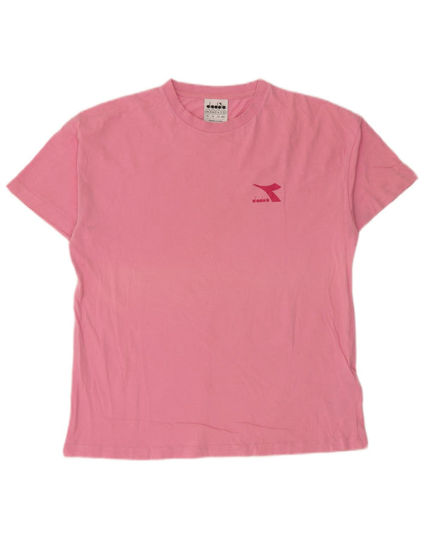 DIADORA T-Shirt-Oberteil für Mädchen, 13–14 Jahre, 2XL, rosa, Baumwolle