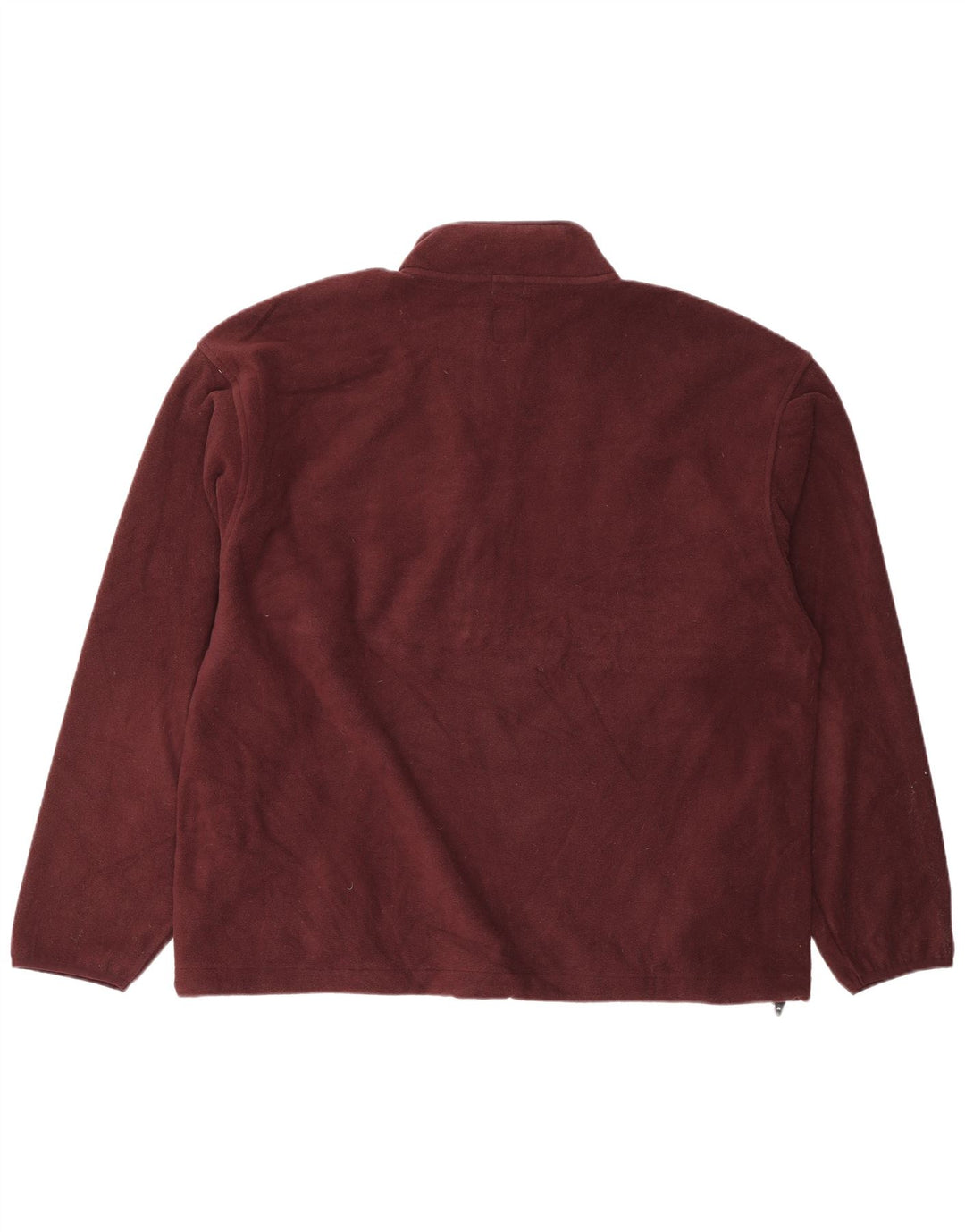 Gap Herren-Fleecepullover mit Reißverschluss am Hals, groß, burgunderrotes Polyester
