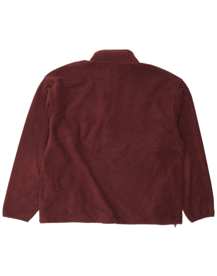 Gap Herren-Fleecepullover mit Reißverschluss am Hals, groß, burgunderrotes Polyester