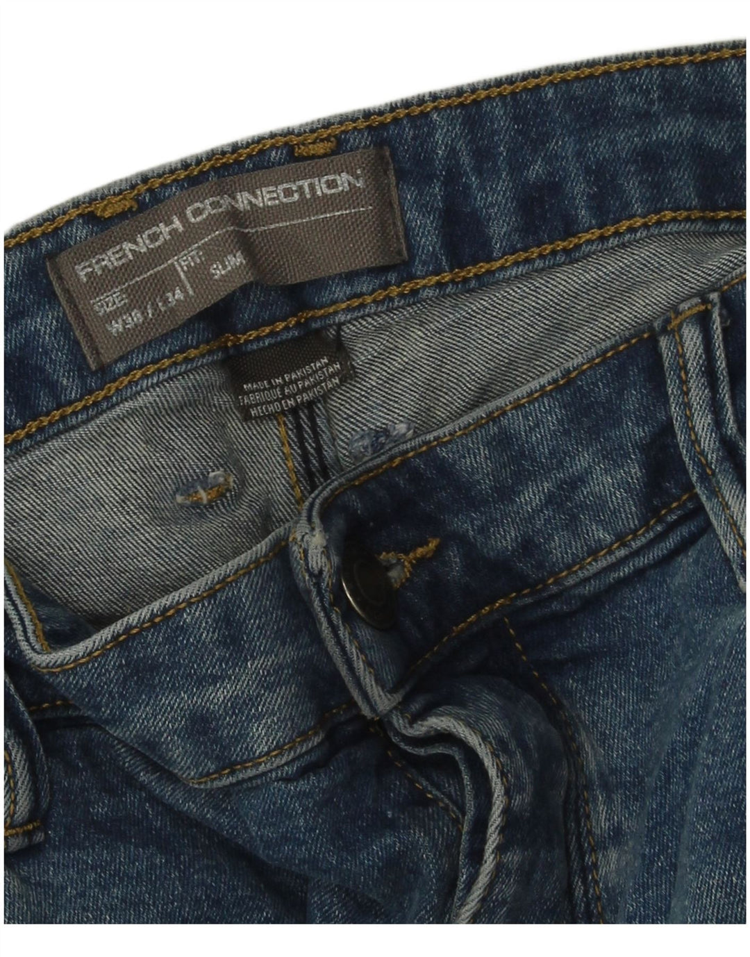 French Connection Herren Slim Jeans W38 L34 Blaue Baumwolle