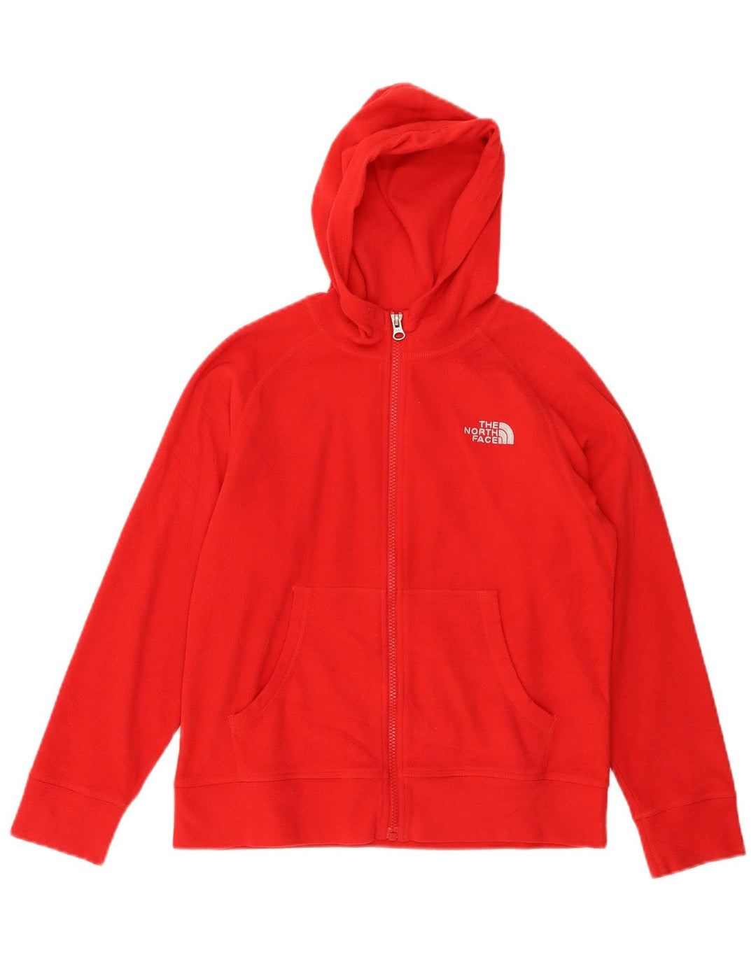 THE NORTH FACE Jungen-Fleecejacke mit Kapuze, 9–10 Jahre, mittelrotes Polyester